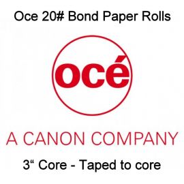 36" x 500' 20# Oce Brand Bond, 3" core, 2 rolls/case - Taped to core
